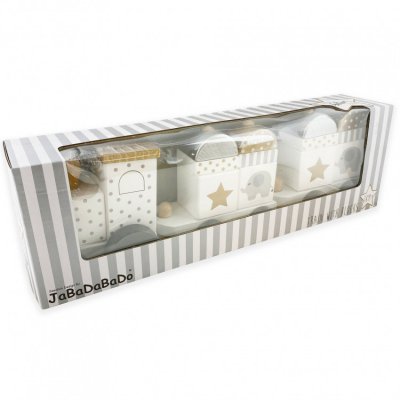 JaBaDaBaDo vláček s kostkami - Stříbrný - obrázek