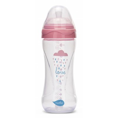 Nuvita lahvička 330 ml - Transparent Pink - obrázek