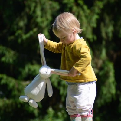 Moonie usínáček Zajíček - Powder krémová/růžová - obrázek