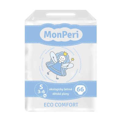 MonPeri jednorázové dětské plenky ECO comfort - S (3-6 kg), 66 ks