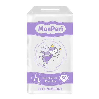 MonPeri jednorázové dětské plenky ECO comfort - L (8-13 kg), 50 ks