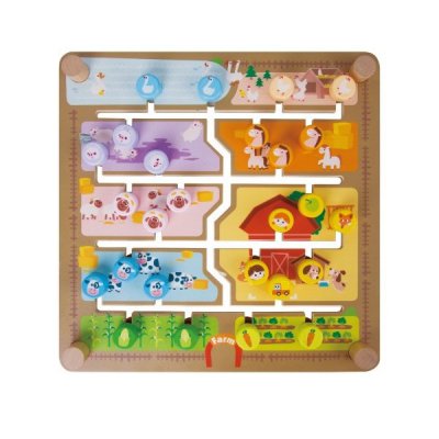 Teddies vkládačka edukční labyrint 2 v 1 dřevěný