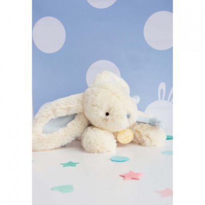 DouDou et Compagnie Lapin Bonbon Zajíček PM 20 cm - Modrý - obrázek