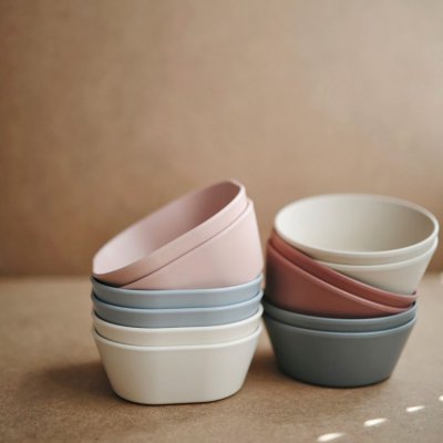 Mushie hranatá miska 2 ks - Sage - obrázek