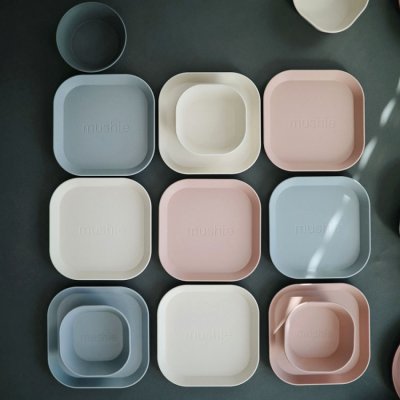 Mushie hranatý talíř 2 ks - Blush - obrázek