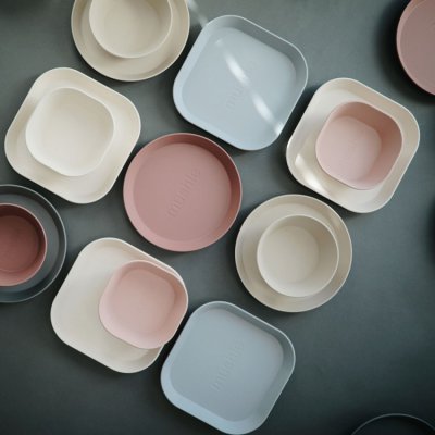 Mushie hranatý talíř 2 ks - Blush - obrázek