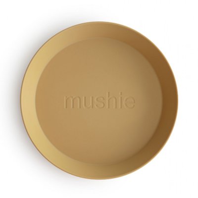 Mushie kulatý talíř 2 ks - Mustard - obrázek