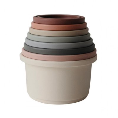 Mushie skládací věž 8 ks - Pastel - obrázek