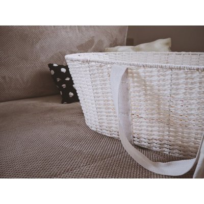 Ahojbaby Mojžíšův košík pro miminko Paper Dream + matrace - White - obrázek