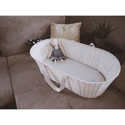 Ahojbaby Mojžíšův košík pro miminko Paper Dream + matrace - White - obrázek