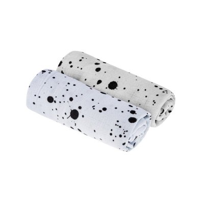 Sleepee mušelínové bambusové pleny Big Nappies 2 ks - Šedá/modrá