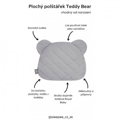 Sleepee polštář Royal Baby Teddy Bear Pillow - Sunflower - obrázek