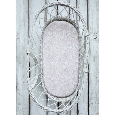 Sleepee prostěradlo do kočárku, košíku a kolébky We Care 2 ks - Šedá/růžová - obrázek