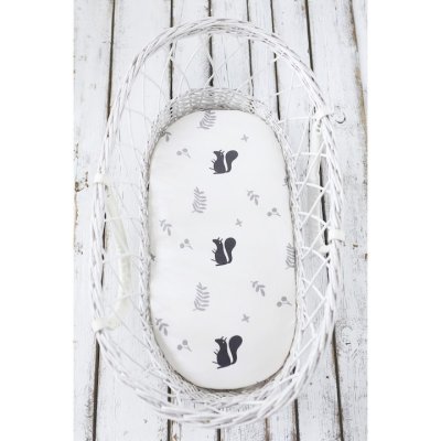 Sleepee prostěradlo do kočárku, košíku a kolébky We Care 2 ks - Veverky/pírka - obrázek