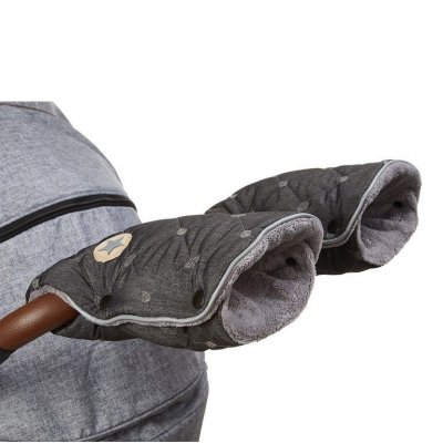 Little Angel rukavice na kočár prošev Mazlík - Šedý melír/šedá