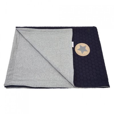 Little Angel deka dvojitá Bublinky tenká Outlast® - Tm. modrá/šedý melír