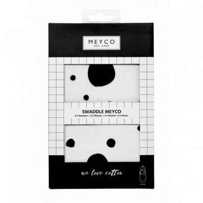 Meyco zavinovačka 0 - 3 měsíce - Dots black - obrázek