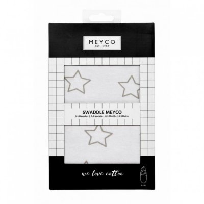 Meyco zavinovačka 0 - 3 měsíce - Stars grey - obrázek