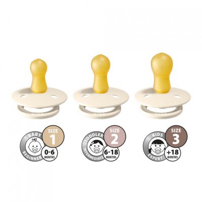 BIBS Colour dudlíky z přírodního kaučuku vel. 1 - Ivory/Ruby - obrázek