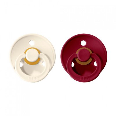 BIBS Colour dudlíky z přírodního kaučuku vel. 1 - Ivory/Ruby