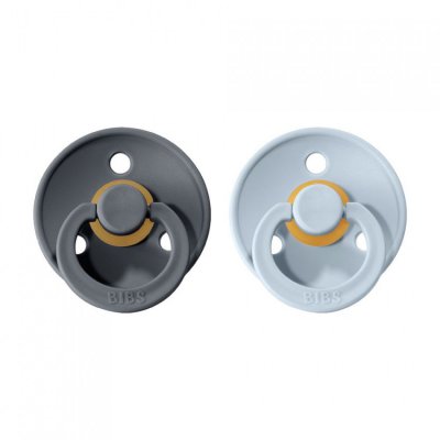 BIBS Colour dudlíky z přírodního kaučuku vel. 3 - Iron/Baby Blue