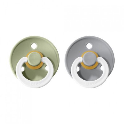 BIBS Colour dudlíky z přírodního kaučuku noční vel. 1 - Sage/Cloud