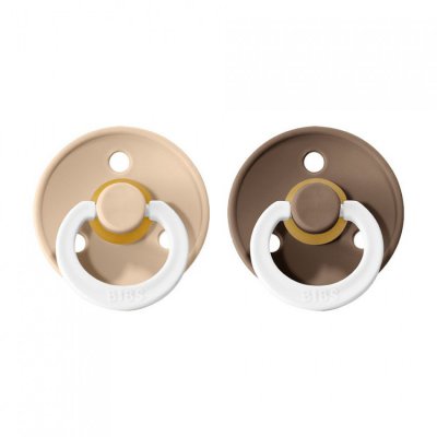 BIBS Colour dudlíky z přírodního kaučuku noční vel. 1 - Vanilla/Dark Oak