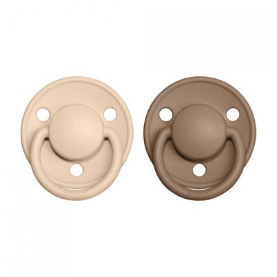 BIBS De Lux dudlíky z přírodního kaučuku vel. 1 - Vanilla/Dark Oak