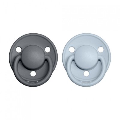 BIBS De Lux dudlíky z přírodního kaučuku vel. 1 - Iron/Baby Blue