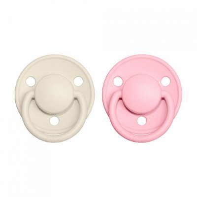 BIBS De Lux dudlíky z přírodního kaučuku vel. 1 - Ivory/Baby Pink