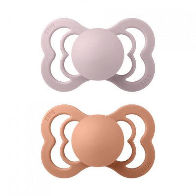 BIBS Supreme dudlíky z přírodního kaučuku vel. 2 - Pink Plum/Peach