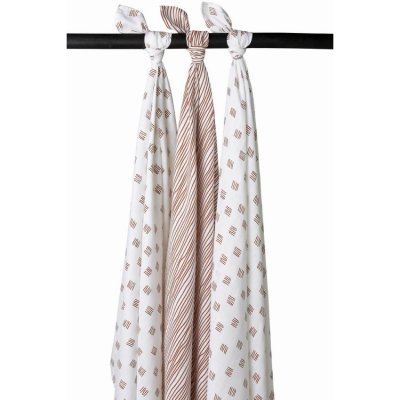 Meyco pleny 120 x 120 cm 3 ks - Block stripe camel