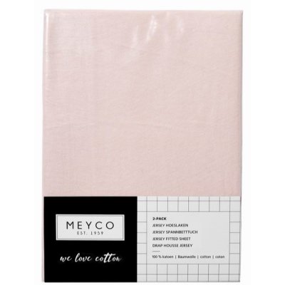 Meyco žerzejové prostěradlo 2 ks - Light pink, vel. 70 x 140/150 cm - obrázek