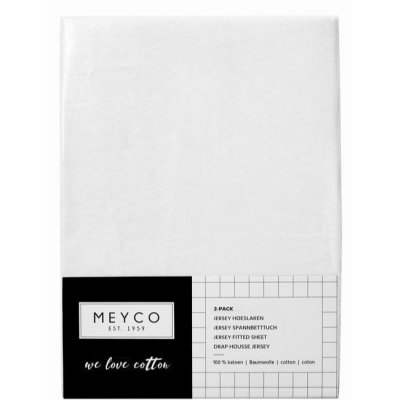 Meyco žerzejové prostěradlo 2 ks - White, vel. 70 x 140/150 cm - obrázek