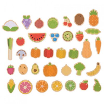 Bigjigs Toys magnetky  - Ovoce a zelenina