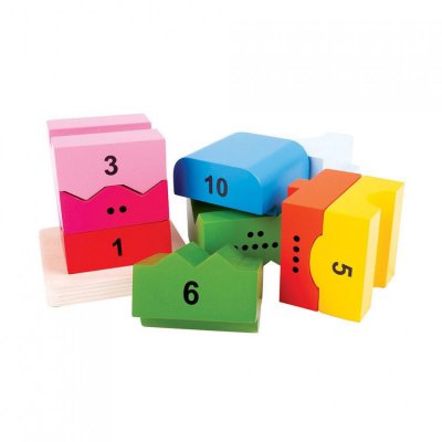 Bigjigs Baby dřevěná motorická věž s číslicemi - obrázek