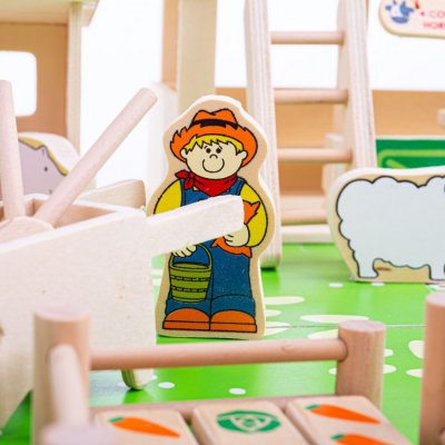 Bigjigs Toys velká dřevěná farma - obrázek