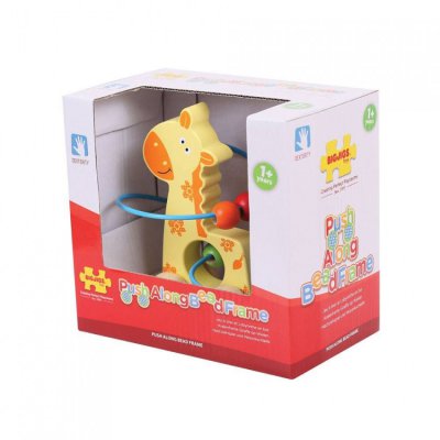 Bigjigs Baby motorický labyrint na kolečkách - Žirafa - obrázek