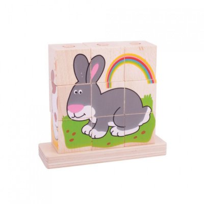 Bigjigs Baby nasazovací kostky  - Zvířátka - obrázek