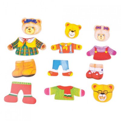Bigjigs Toys oblékací puzzle - Medvědí rodinka - obrázek