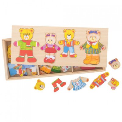 Bigjigs Toys oblékací puzzle - Medvědí rodinka
