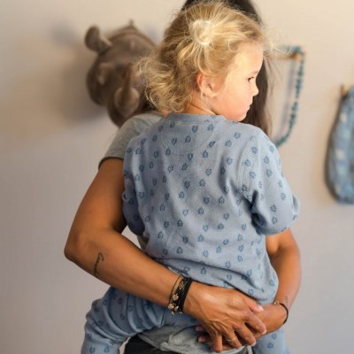 Lodger pyžámko Sleeper Print Rib - Vel. 68 Ocean - obrázek