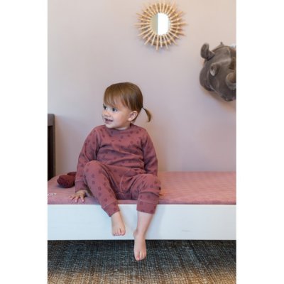 Lodger pyžámko Sleeper Print Rib - Vel. 86 Rosewood - obrázek