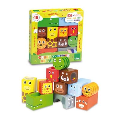 Vilac dřevěné zvukové kostky - Savana - obrázek