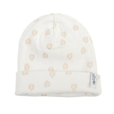Lodger Beanie Print Rib Cloud Dancer - 1 - 2 roky - obrázek