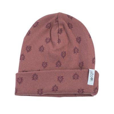 Lodger Beanie Print Rib Rosewood - 6 - 12 měsíců - obrázek