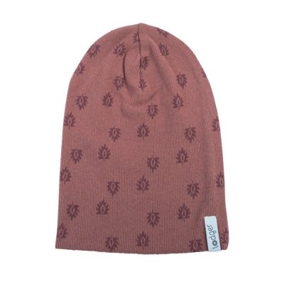 Lodger Beanie Print Rib Rosewood - 1 - 2 roky