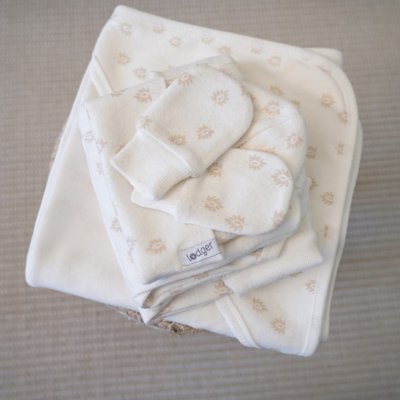 Lodger Mittens Print Rib - Cloud Dancer - obrázek