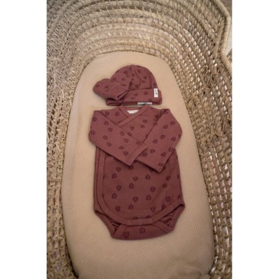 Lodger Romper Long Sleeves Print Rib Rosewood
 - Vel. 80 - obrázek