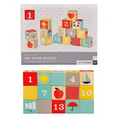 Petit Collage dřevěné kostky ABC - obrázek